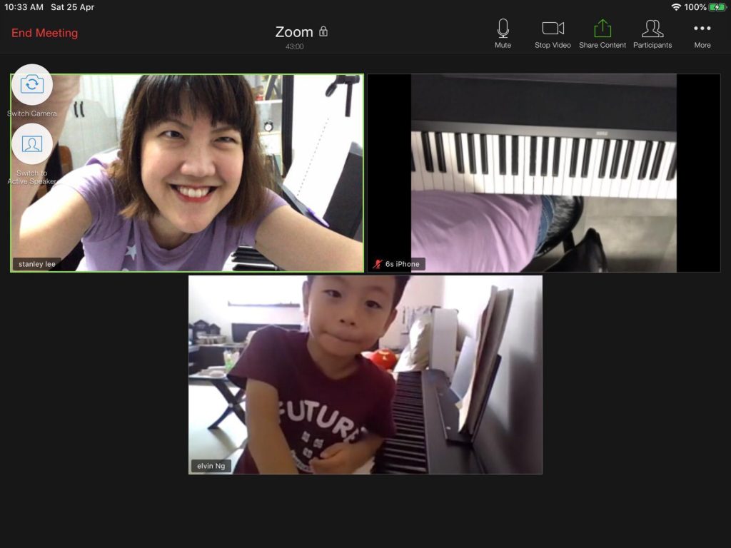 zoom online piano lesson