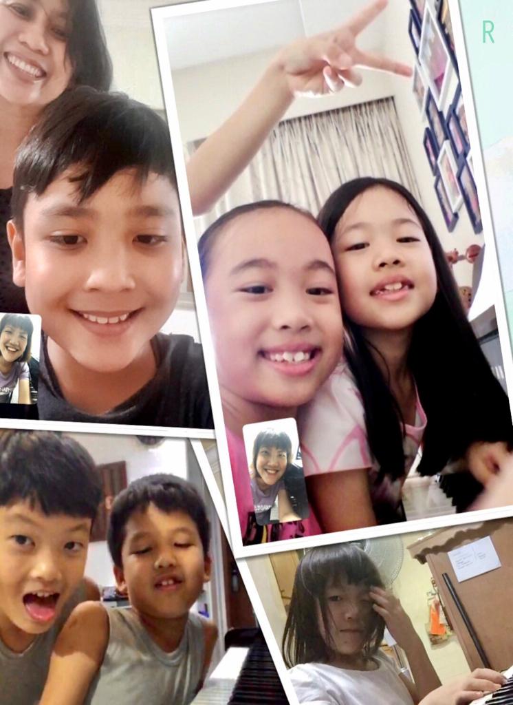 zoom online piano lesson students